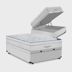 Imagem de Cama Box Com Baú Casal + Colchão De Molas Ensacadas - Ortobom - Freedom 138cm