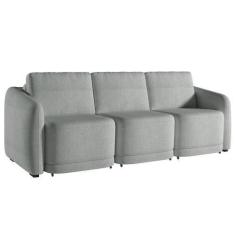 Imagem de Sofá Cama Casal Para Sala 336cm Polska K04 Bouclê Cinza - Mpozenato