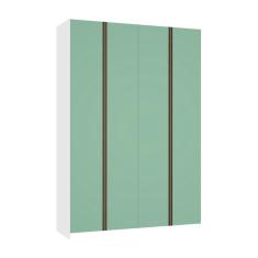 Imagem de Guarda Roupa 4 Portas 159,2 Cm Branco Ff Com Verde Jade
