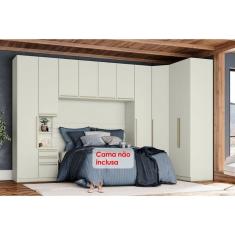 Imagem de Quarto Henn Seletto 6 Peças (1 Armário Ponte + 1 Closet + 3 Guarda Roupas + 1 Complemento) QMH04 Areia