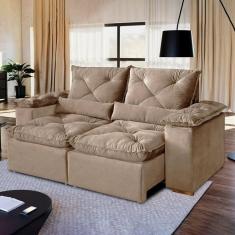 Imagem de Sofá Retrátil e Reclinável 3 Lugares 230cm Londres Bege