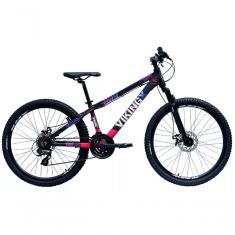 Imagem de Bicicleta Viking Aro 26 Câmbios Importados 21v Aero Preto Rosa