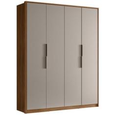 Imagem de Guarda Roupa Casal 4 Portas Atore Nogueira Nude Prime Tx Demartez - De