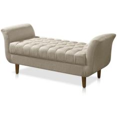 Imagem de Recamier Calçadeira Decorativo Quarto Closset 150cm Grecia Suede Bege