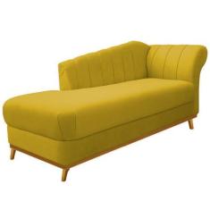 Imagem de Recamier Vanessa 140cm Lado Esquerdo Suede Amarelo - Doce Sonho Móveis