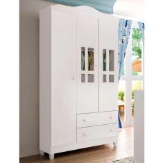 Imagem de Guarda Roupa para Bebê 3 Portas 2 Gavetas Ariel Carolina Baby Branco