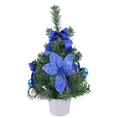 Imagem de Árvore de Natal de mesa artificial, pequena árvore de Natal - Pequeno pinheiro artificial com enfeites | Mesa pequena árvore de natal com enfeites de natal para janela, porta, prateleira
