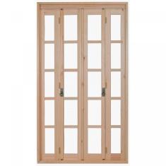 Imagem de Porta de Madeira Balcão Pantográfica 213x120cm com Batente de 9,4cm EWK 496 Rondosul Madeira marroml sem pintura