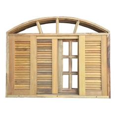 Imagem de Janela de Madeira Veneziana de Correr em Arco de Itaúba Esquadrias Lon