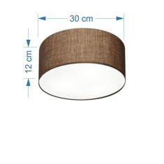 Imagem de Plafon Cilíndrico Md-3010 Cúpula Em Tecido 30X12cm Café - Bivolt