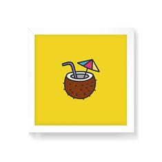 Imagem de Arte Maníacos Quadro Decorativo Bebida Coco - 50x50cm (Moldura em laca )