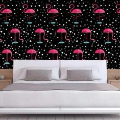 Imagem de Papel De Parede Flamingo Autocolante Decorativo Sala Quarto