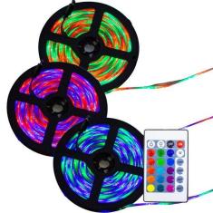 Imagem de Kit Fita Led Rgb 5M 3528 Ip65 C Fonte Controladora Controle