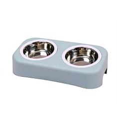 Imagem de Tigelas para comida e água Tigela de camada dupla para animais de estimação alimentador de aço inoxidável alimentador de animais de estimação fácil de limpar alimentos para gatos pequenos suprimentos