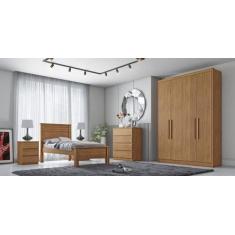 Imagem de Guarda Roupa Solteiro 4 Portas 3 Gavetas - Moderni -Cumaru - Móveis No