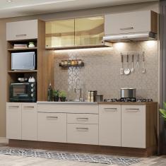 Imagem de Armário De Cozinha Completa 270cm Rustic/crema Agata Madesa 03 Rustic/crema