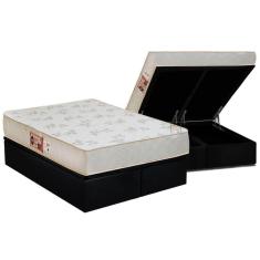Imagem de Conjunto Box Baú King: Colchão Espuma Castor D33 Sleep Max Relax + Base CRC Suede Black(193x203)