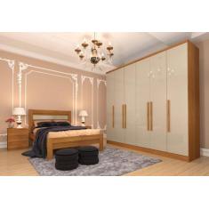 Imagem de Guarda Roupa Casal Grande 6 Portas 2,39M - Veneza-Cinamomo/Off White -