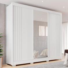Imagem de Guarda-Roupa Casal Com Espelho 3 Portas 4 Gavetas Atenas - Sallêto Móv