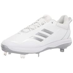Imagem de adidas Tênis de beisebol masculino Icon 7 Cleats, Branco/Prata Metálico/Prata Metálico, 38