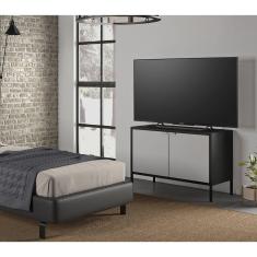 Imagem de Balcão Multiuso Baixo 2 Portas Smart Itatiaia Preto Matte/Cinza Texturizado