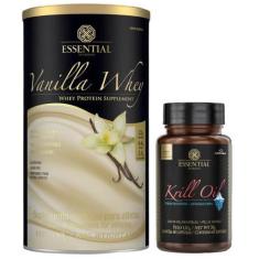Imagem de Kit Vanilla Whey Protein 450g + Krill Oil 60 Cáps Essential - Essentia