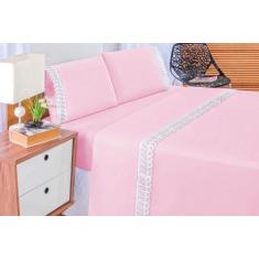 Imagem de Jogo De Lençol Lese Casal Super King 4 Peças Percal 180 Fios 100% Algo