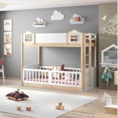 Imagem de Beliche Montessoriana Garden RN Dupla Casatema Marroml/Branco