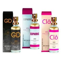 Imagem de Kit 3 Perfume Gd Euphoric Clo Feminino Amakha Paris Bolsa
