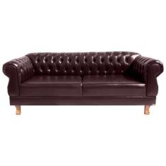 Imagem de Sofá Chesterfield Elisabeth 2,30M - material sintético Café / Recepção