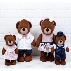 Imagem de Kit familia urso chá revelação pelucia marrom para decoração.  - CKD C