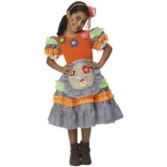 Imagem de Vestido De Festa Junina Fantasia para Meninas Infantil do Tamanho 2 ao