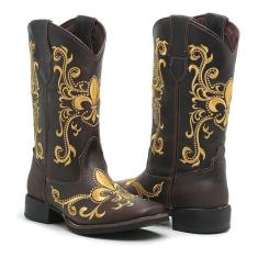 Imagem de Bota Helazza Country Feminina Confortável Couro Legítimo