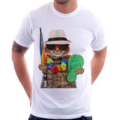 Imagem de Camiseta Gato Nas Férias - Foca Na Moda