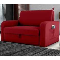 Imagem de Sofá Cama Com Baú 2 Lugares John Veludo Maserati Vermelho