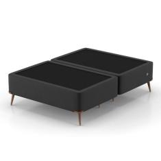 Imagem de Base para Cama Box Queen com Entrada USB Night (45x158x198 cm) Suede Preta