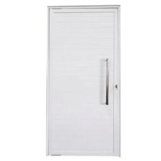 Imagem de Porta Pivotante Lambril Aluminio Branco Com Puxador 2.10x1.00