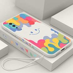 Imagem de Capa de rosto de sorvete de luxo para Samsung Galaxy A12 A32 A51 A71 A52 A72 A50 A30 S20 FE S21 Plus Square Soft Silicone Cover, Branco, Para S21 Ultra