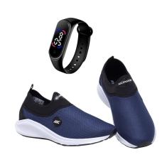 Imagem de Tênis Masculino e Feminino Esportivo Leve Calce Fácil + Relógio Digital-Unissex