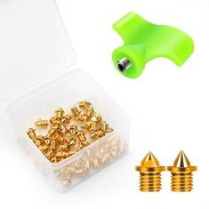 Imagem de Lejof 3,2 mm, pontas de pista de 3,2 mm, 50 peças de pontas de aço rígido para tênis de trilha, travas de corrida curtas e cross country com chave de ponta, pontas de substituição para tênis de corrida curto de esportes de corrida de corrida