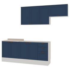 Imagem de Cozinha Modulada 4 Pecas 100% Mdf  Branco/azul
