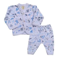 Imagem de Kit 6 Peças - Bebe Prematuro 3 Casaco E 3 Culote Estampados Boneca Reb