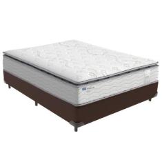 Imagem de Cama Box Casal e Colchão Molas Ensacadas Amsterdã Probel, Marrom