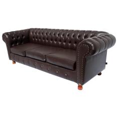 Imagem de Sofá Chesterfield Luiz xv Marrom Café 2M \ Sala, Recepção, Barbearia