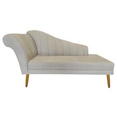 Imagem de Recamier Divã Pés Palito Para Sala Cecilia 1.60cm Suede Bege -  Incasa