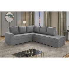 Imagem de Sofá de Canto com Chaise Lado Direito Laura Yescasa Cinza