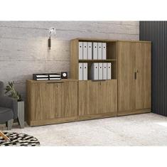 Imagem de Conjunto Home Office 3 Peças 1 Balcão 2 Armários para Escritório com Chave Kappesberg Itapuã