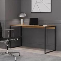 Imagem de Escrivaninha 120cm Industrial Cassiane Preto Fosco/Elmo