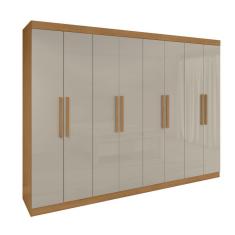 Imagem de Guarda-roupa Casal Easy Slim 8 Portas Amendoa Clean/Off White