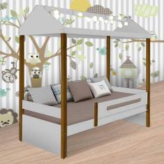 Imagem de Cama Casa Solt. Sara Branco/mel C/ Led E Colchão